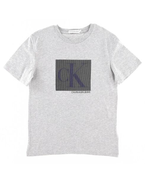 T-Shirt en Coton organique à logo 3D gris